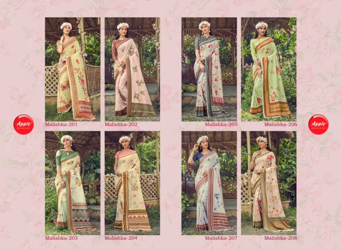 Apple Malishka 2 Festive Wear Muslin Silk Designer Saree Collection